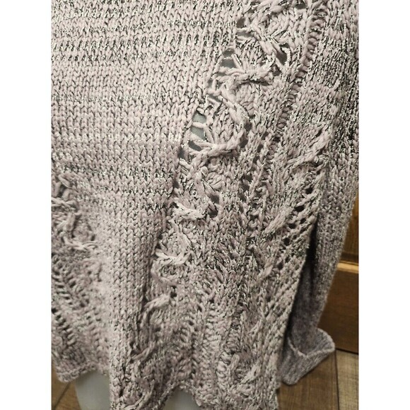 ILLA ILLA Slouchy Cropped Sweater split back thick knit Light Purple 100%Acrylic - Picture 2 of 6